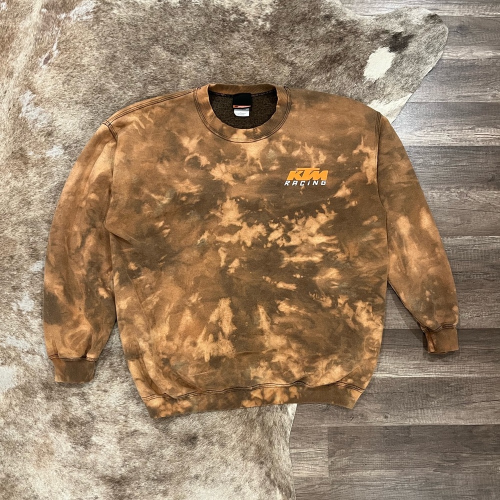 Vintage KTM Racing Crewneck Sweatshirt Tie Dye Size L Double Sided Dirtbike